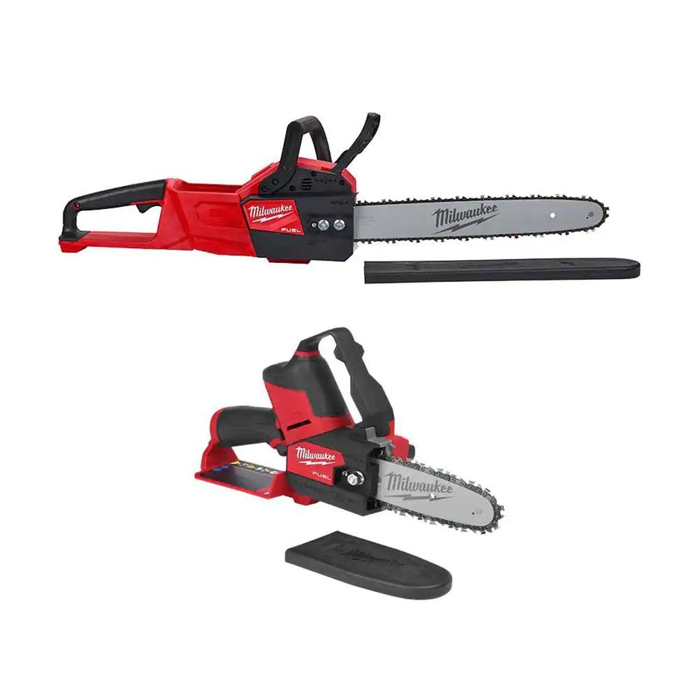 Milwaukee M18 Fuel 18 Volt Lithium Ion Brushless Battery 16 in. Chainsaw M12 Fuel Hatchet Tool Only 2 Tool