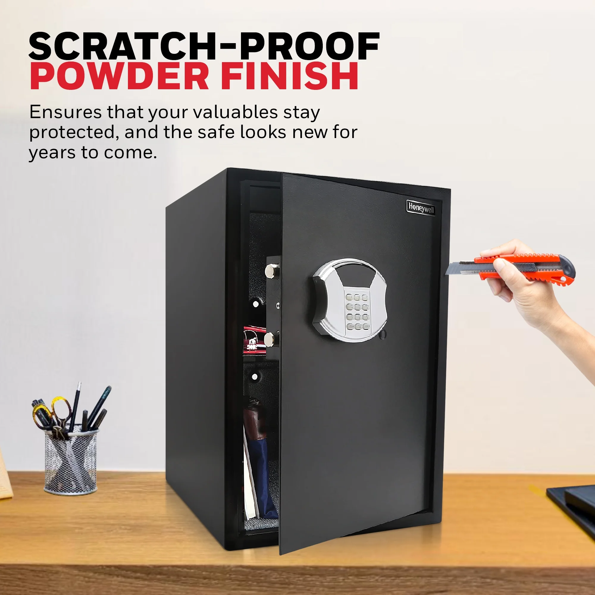 Safes, 2.84 Cu ft, Black Large Electronic Lock/Keys Steel Security Safe, 5107(Black) - Image 2