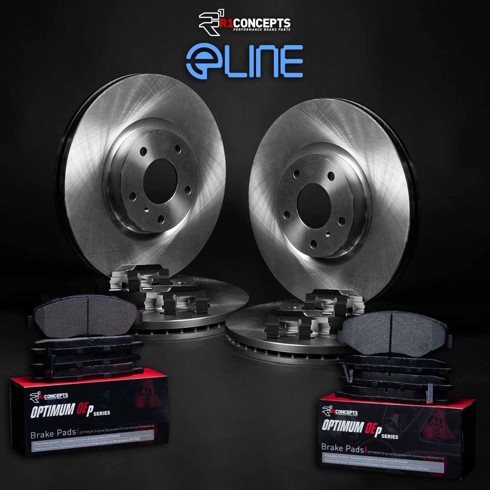 R1 Concepts Front Rear Brakes and Rotors Kit |Front Rear Brake Pads| Brake Rotors and Pads| Optimum Oep Brake Pads and Rotors |Hardware Kit WFUH2 - 45013