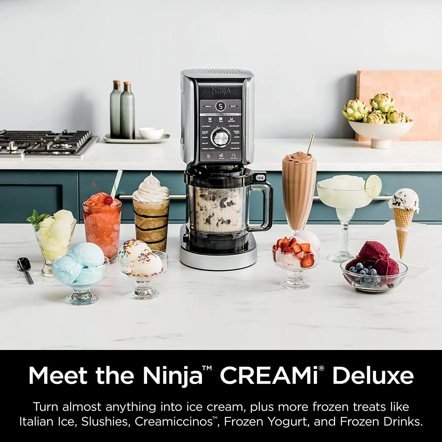Restored CREAMi Deluxe 11-in-1 XL Ice Cream Maker, Silver (NC501) (Refurbished) - Image 10