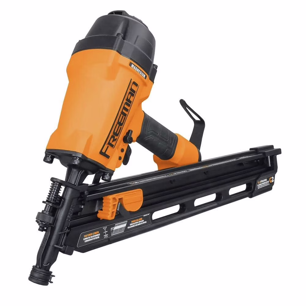 Freeman G2FR3490 2nd Generation Pneumatic 34 Degree 3-1/2 Framing Nailer with Adjustable Metal Belt Hook and 1/4 NPT Air Connector