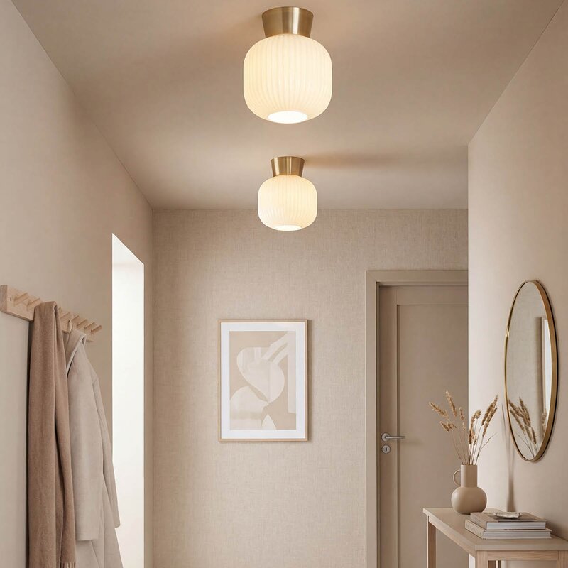 Vanja plafond 20 cm hvit/matt messing