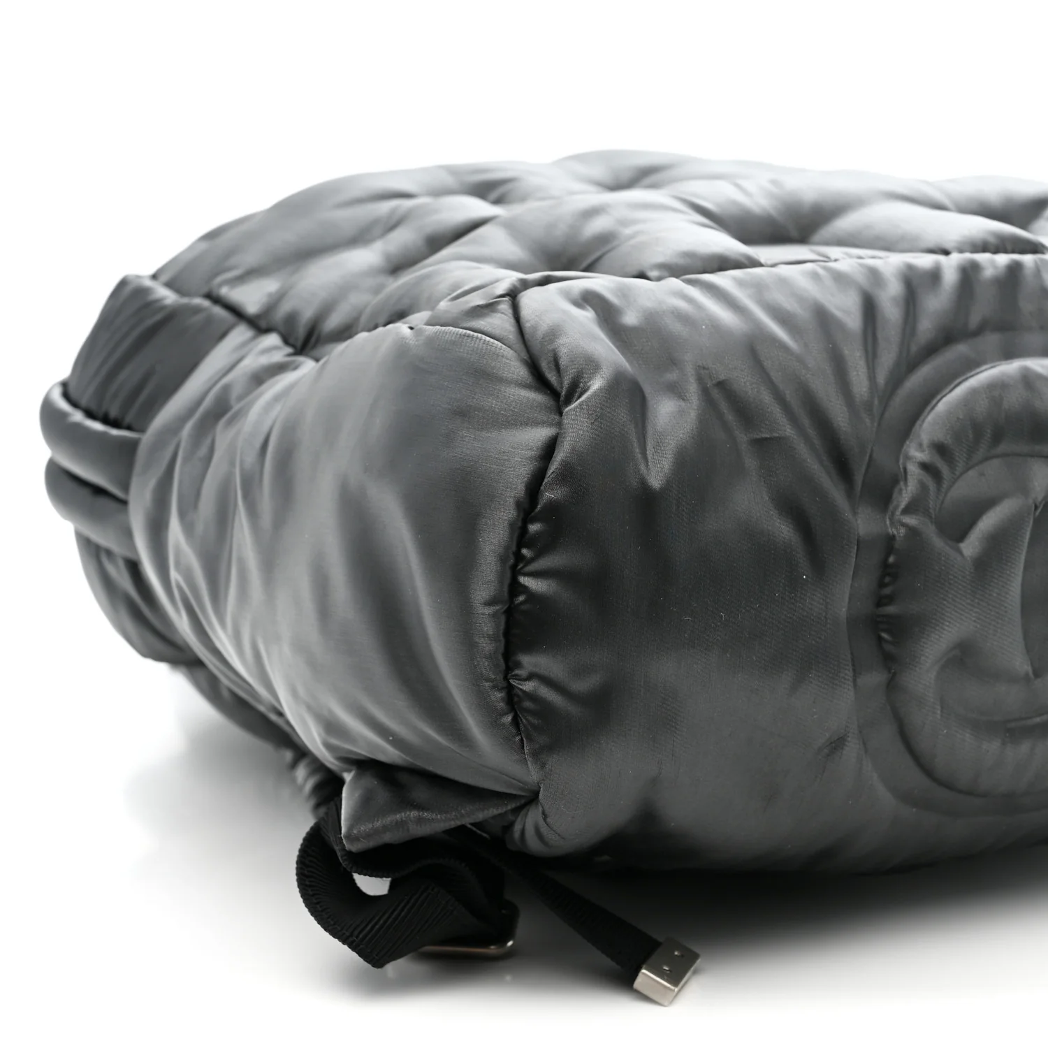 Nylon Embossed Small Doudoune Backpack Grey