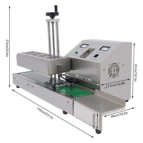 Induction Sealer, 1800W Continuous Bottle Cap Sealing Machine – 10-30 Pcs/Min, 20-100mm Automatic Sealer for Plastic & Glass Containers