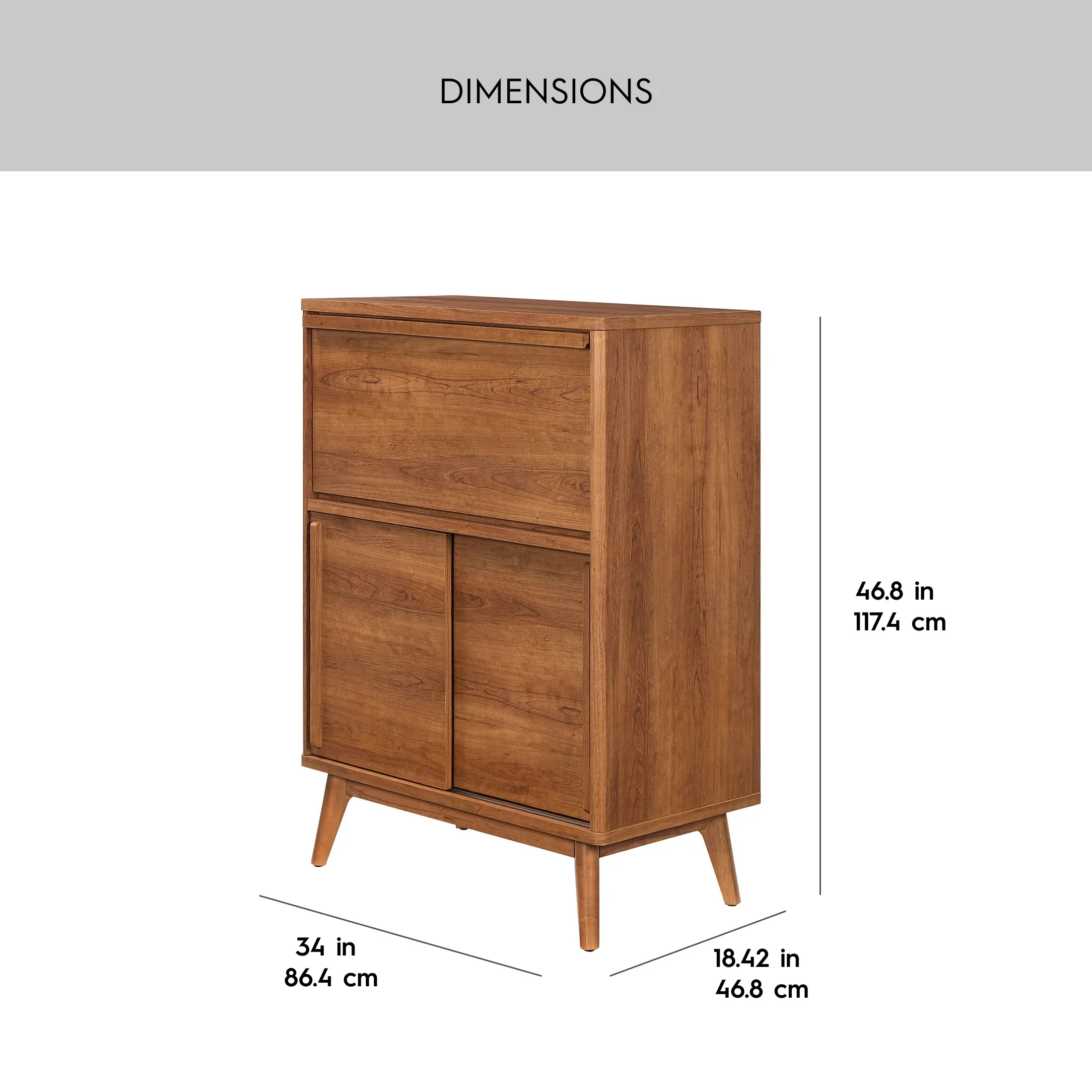 Better Homes & Gardens Greyson Bar Cabinet, Acorn Finish