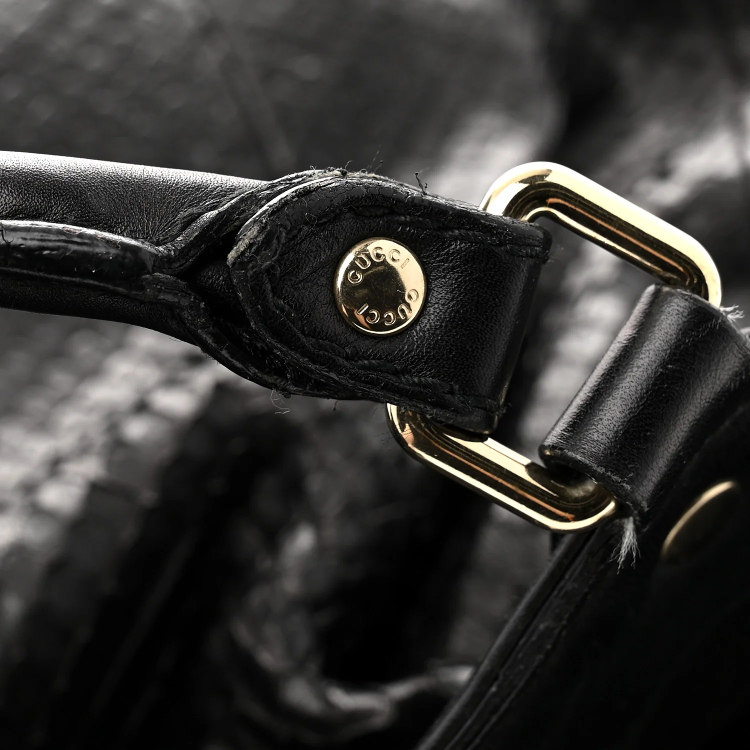 Snakeskin Large Sukey Tote Black