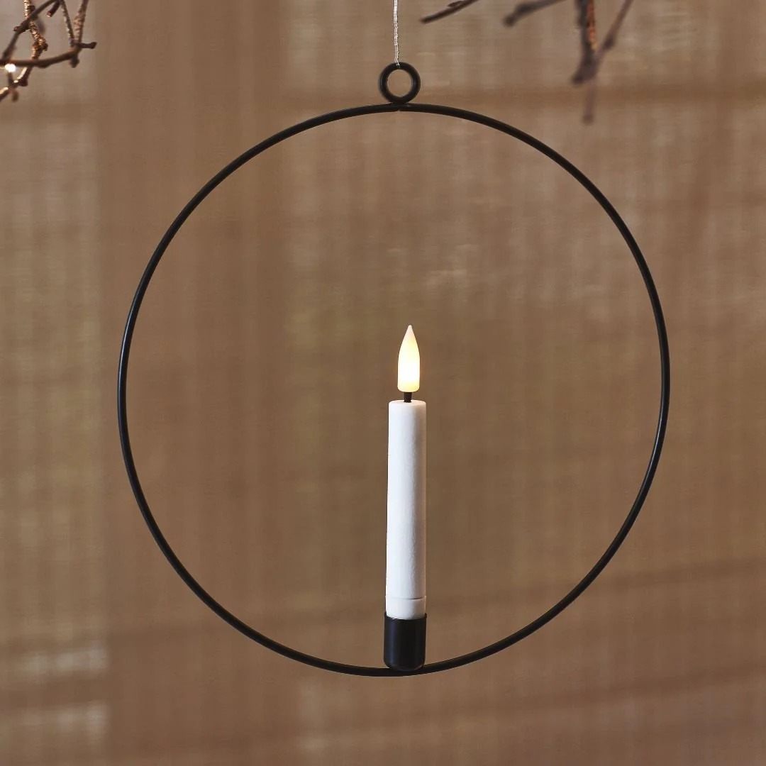 Floating Metal Candle Ring with LED Candle