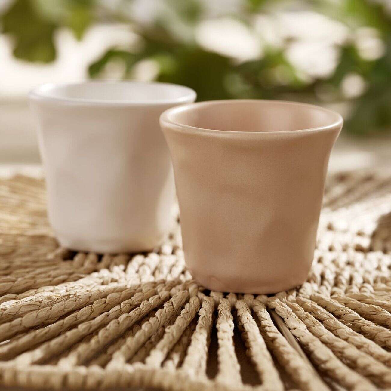 Tasse expresso 10cl forme organique céramique blanc Ø6xH6,3cm