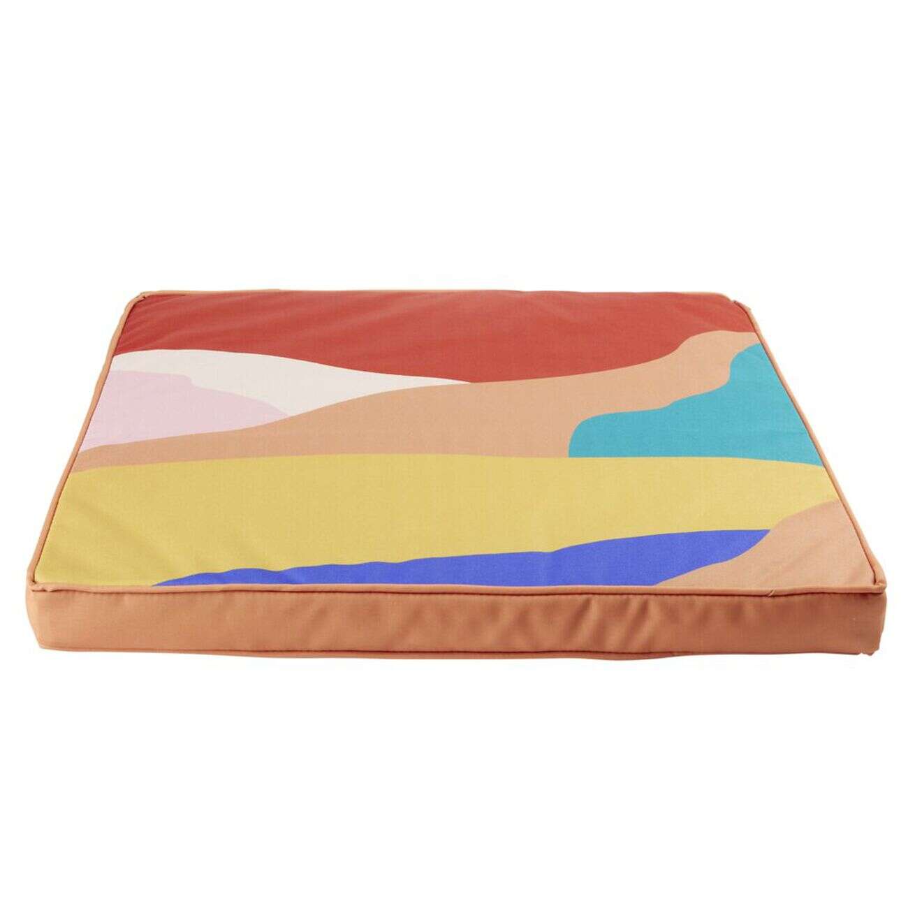 Galette de chaise rectangulaire Oxford motif abstrait multicolore 37x43cm