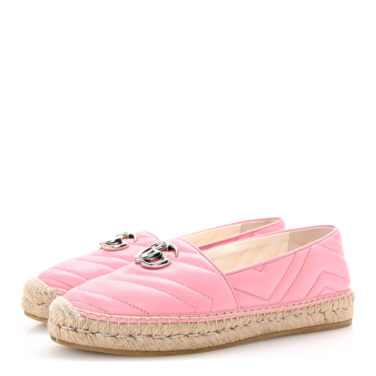 Nappa Matelasse GG Marmont Espadrilles 38.5 Wild Rose