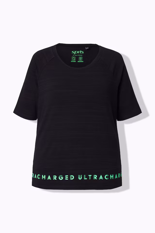 Classic fit half-sleeve crew neck T-shirt with hem inscription