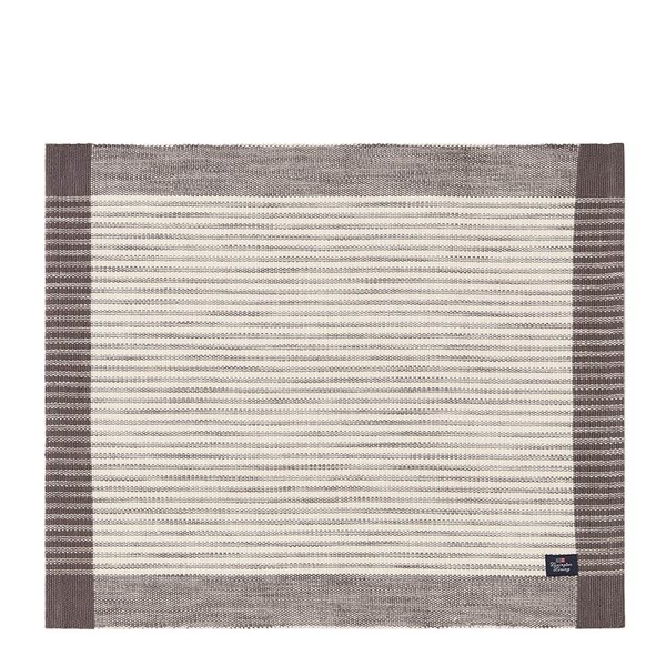 Stripet bordbrikke ribbed 40x50 cm mørkgrå/hvit