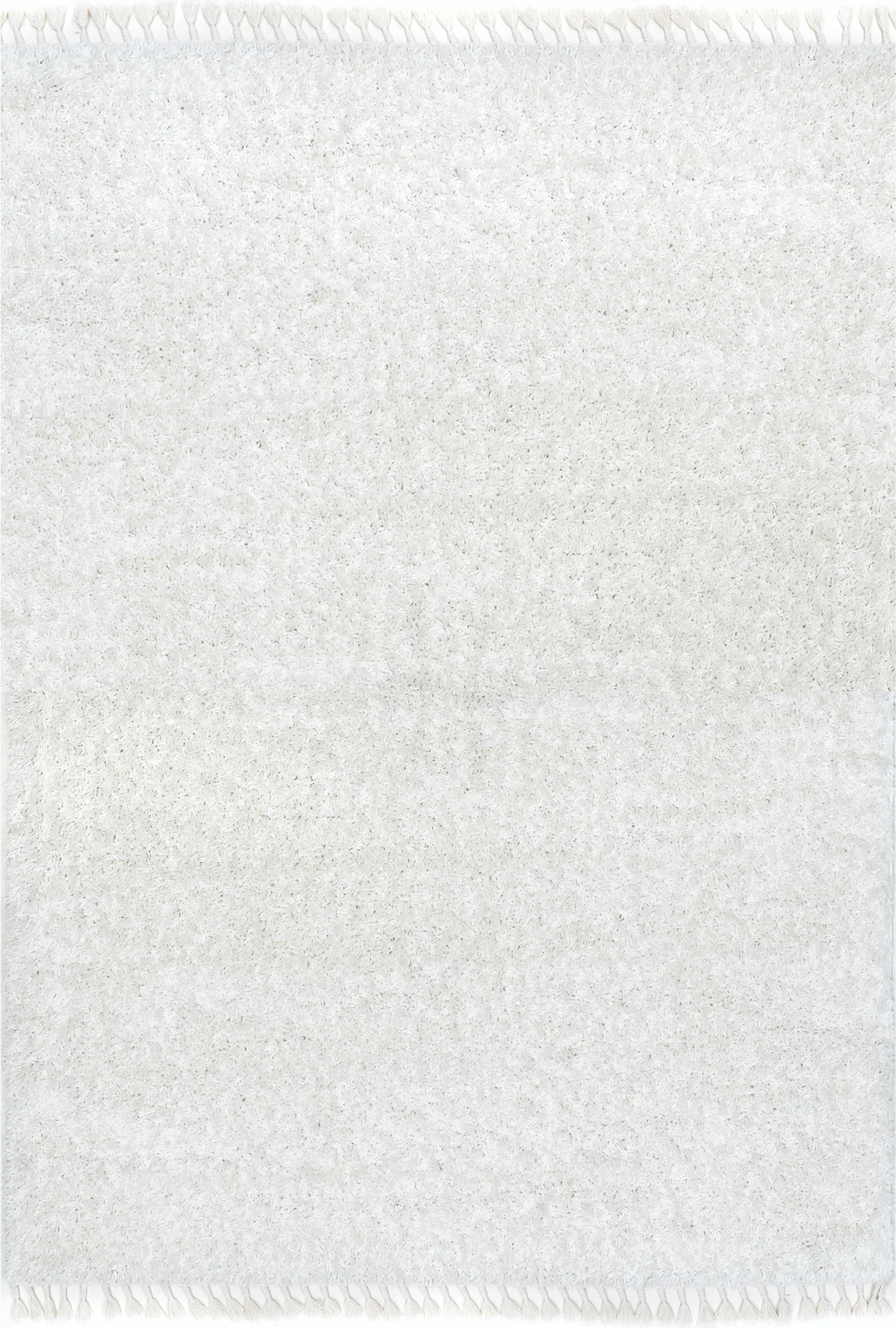 nuLOOM Neva Plush Shag Area Rug 4 Feet x 6 Feet Ivory
