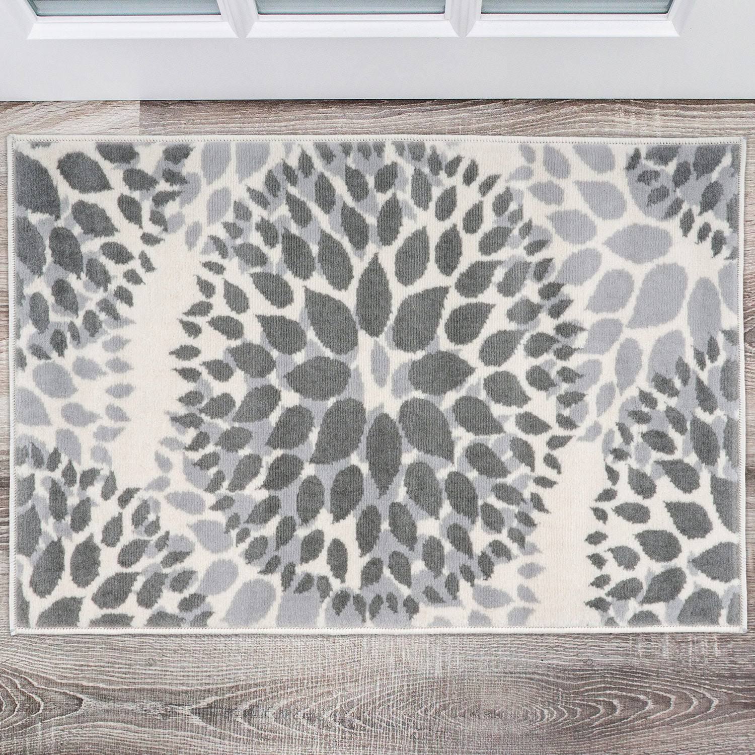 Modern Floral Circles Area Rug - 2' x 3' - Gray