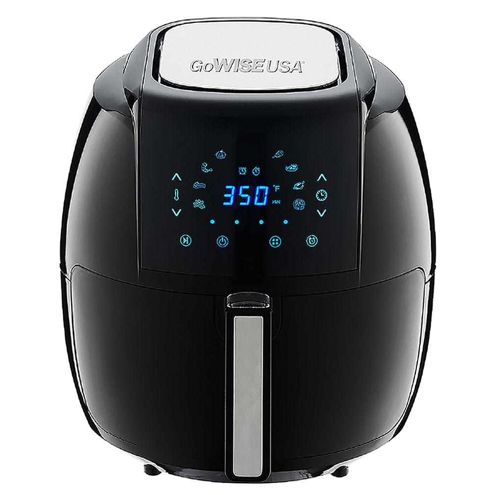 Friteuse à air GoWISE USA XL 8 en 1 de 5,8 pintes avec ensemble de 6 accessoires + livre de 50 recettes pour votre friteuse à air (noir)
