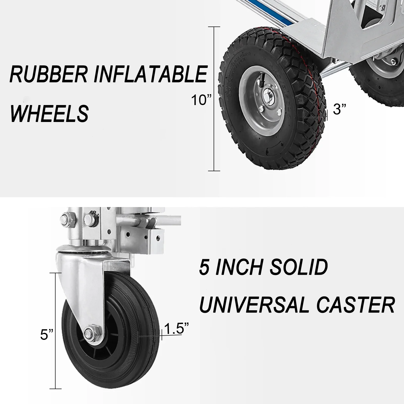 SHZOND 3 in 1 Convertible Hand Truck 1000 LBS Weight Capacity Heavy Duty Hand Truck Durable Aluminum and Steel Construction 4 Wheels Hand Truck Dolly