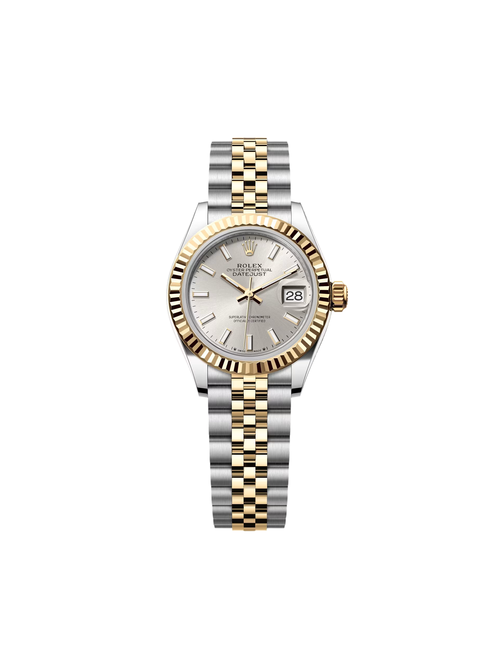【Super Clone】RLX Lady-Datejust 28mm 279173 Silver Index Dial Oyster Bracelet