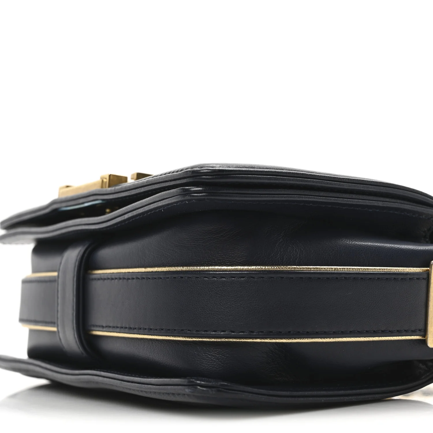 Sheepskin Braided Small Boy Reverso Flap Navy