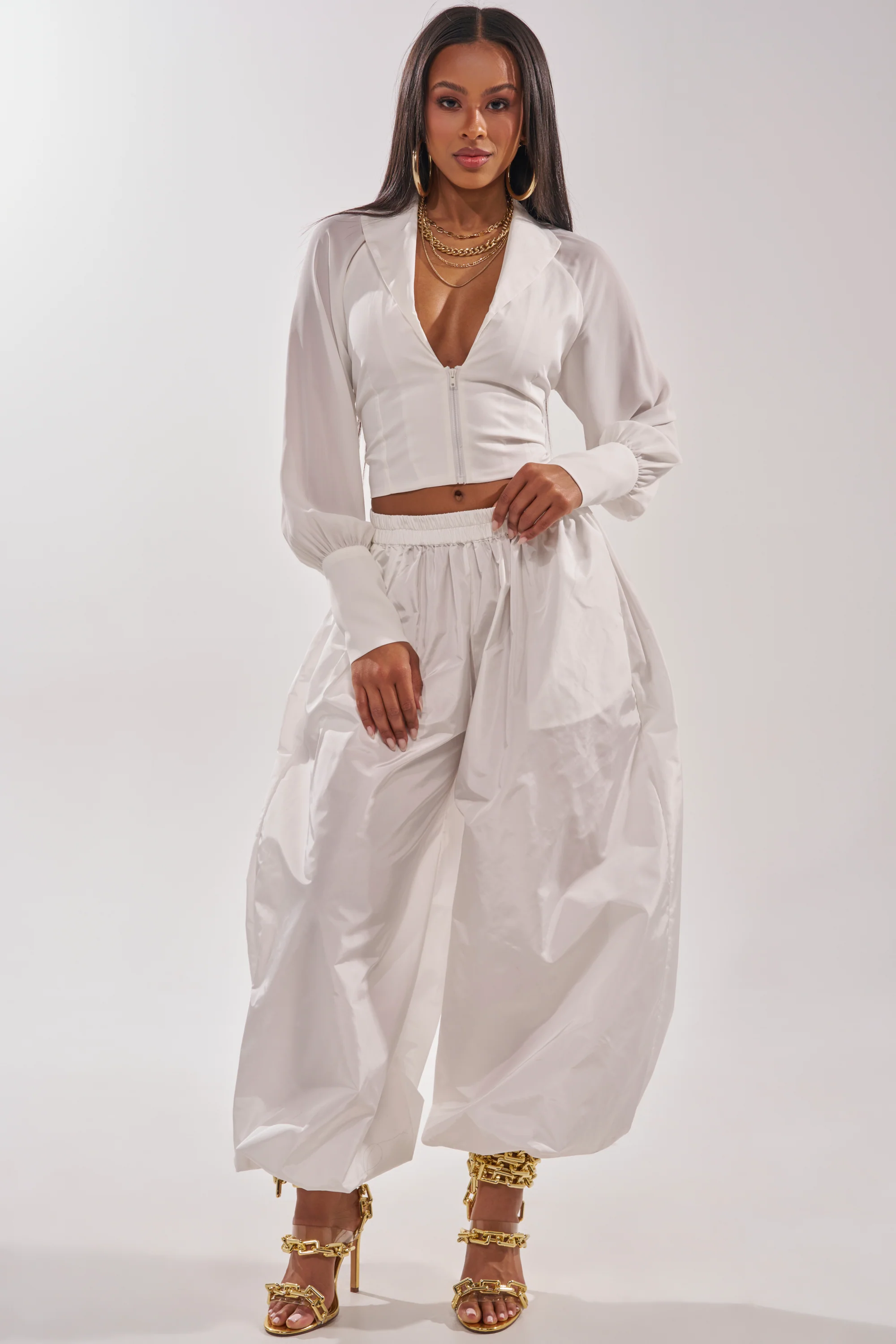 EFFORTLESS BALLOON PANT IN WHITE - Akira Store
