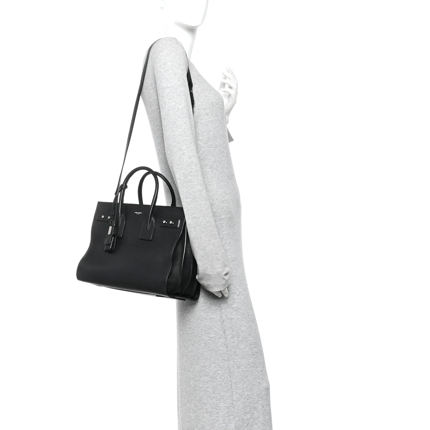 Grained Calfskin Small Supple Sac De Jour Black