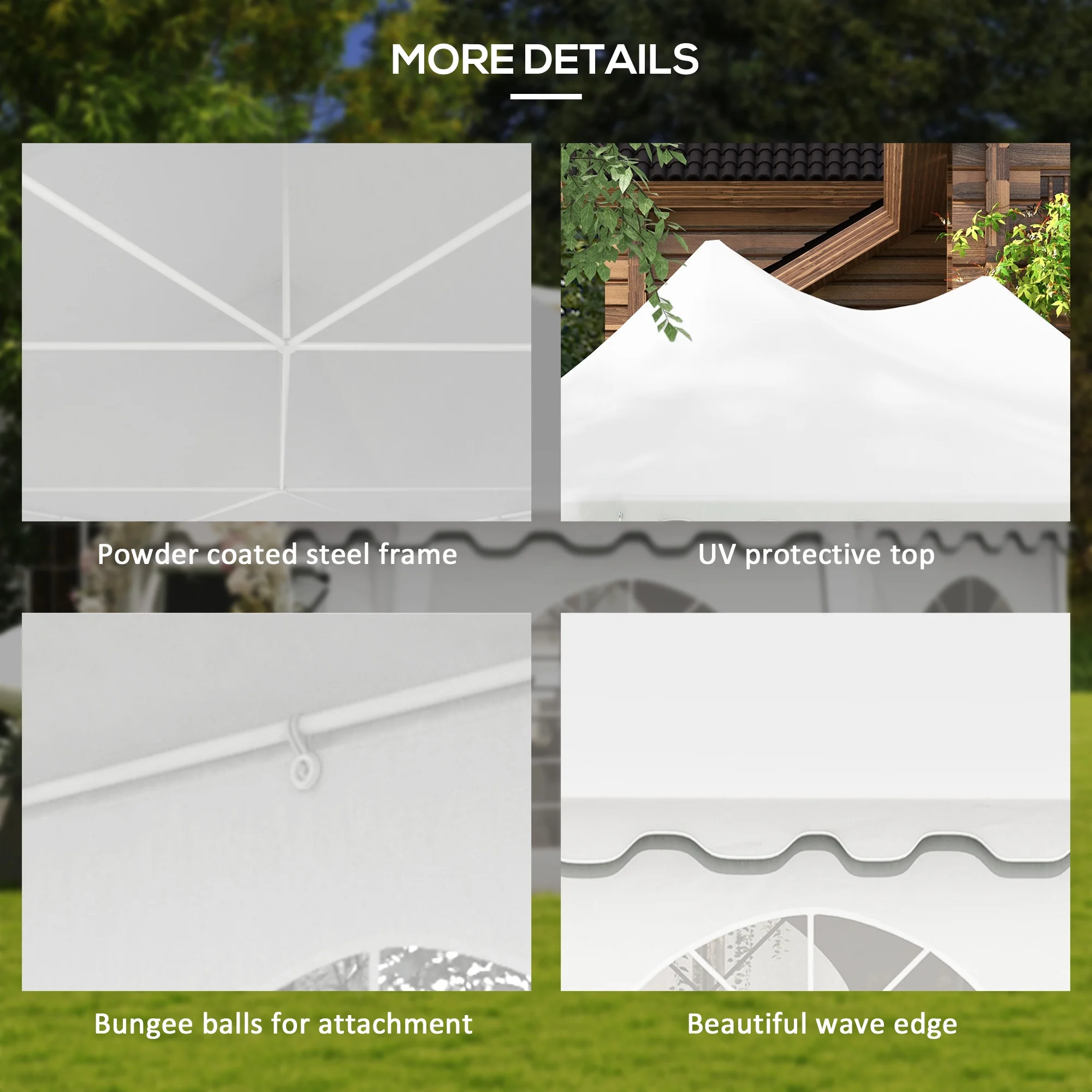 22.3' x 16.4' White Event Outdoor Canopies, Portable(22' x 16') - Image 8