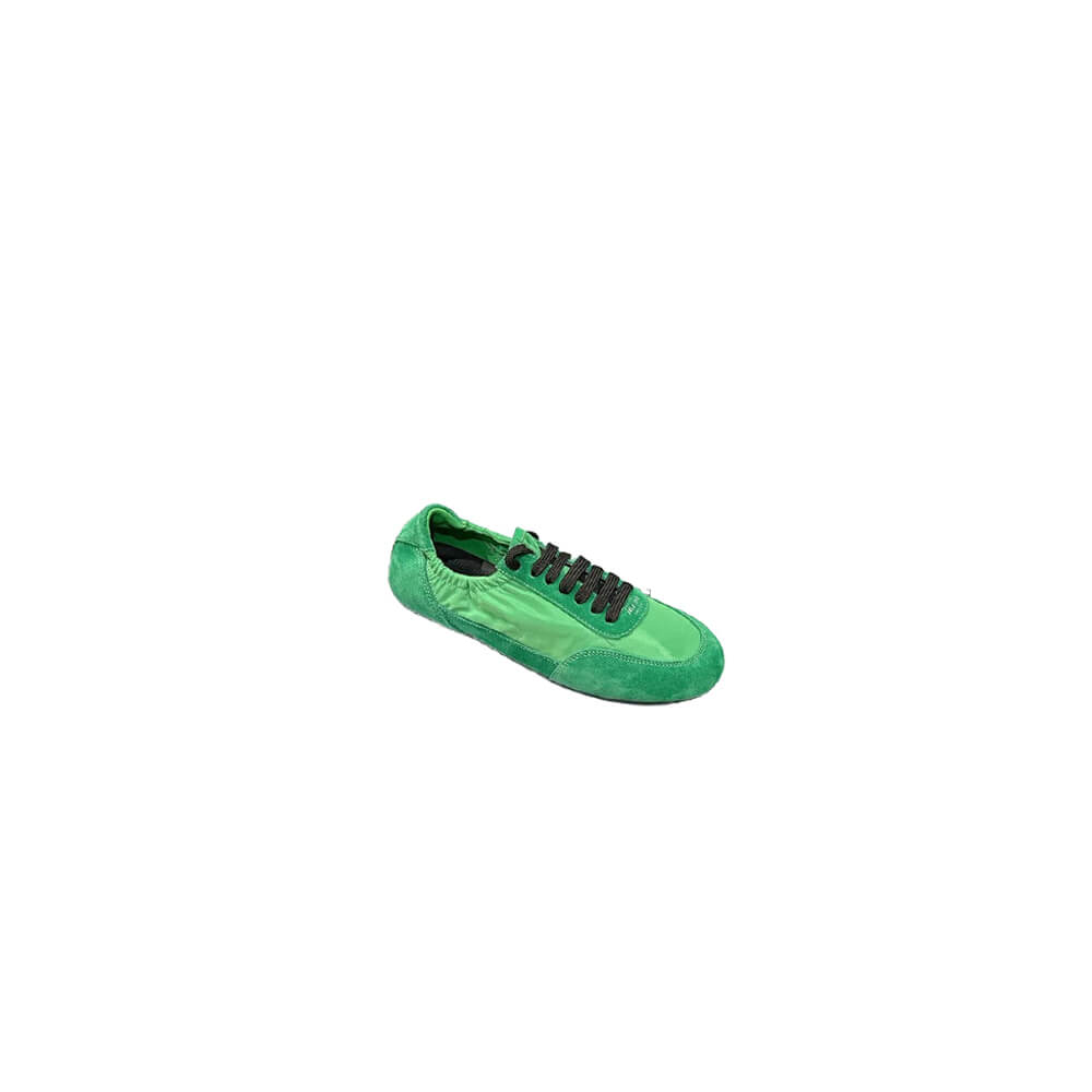 PRADA Collapse Re-Nylon and suede elasticized sneakers