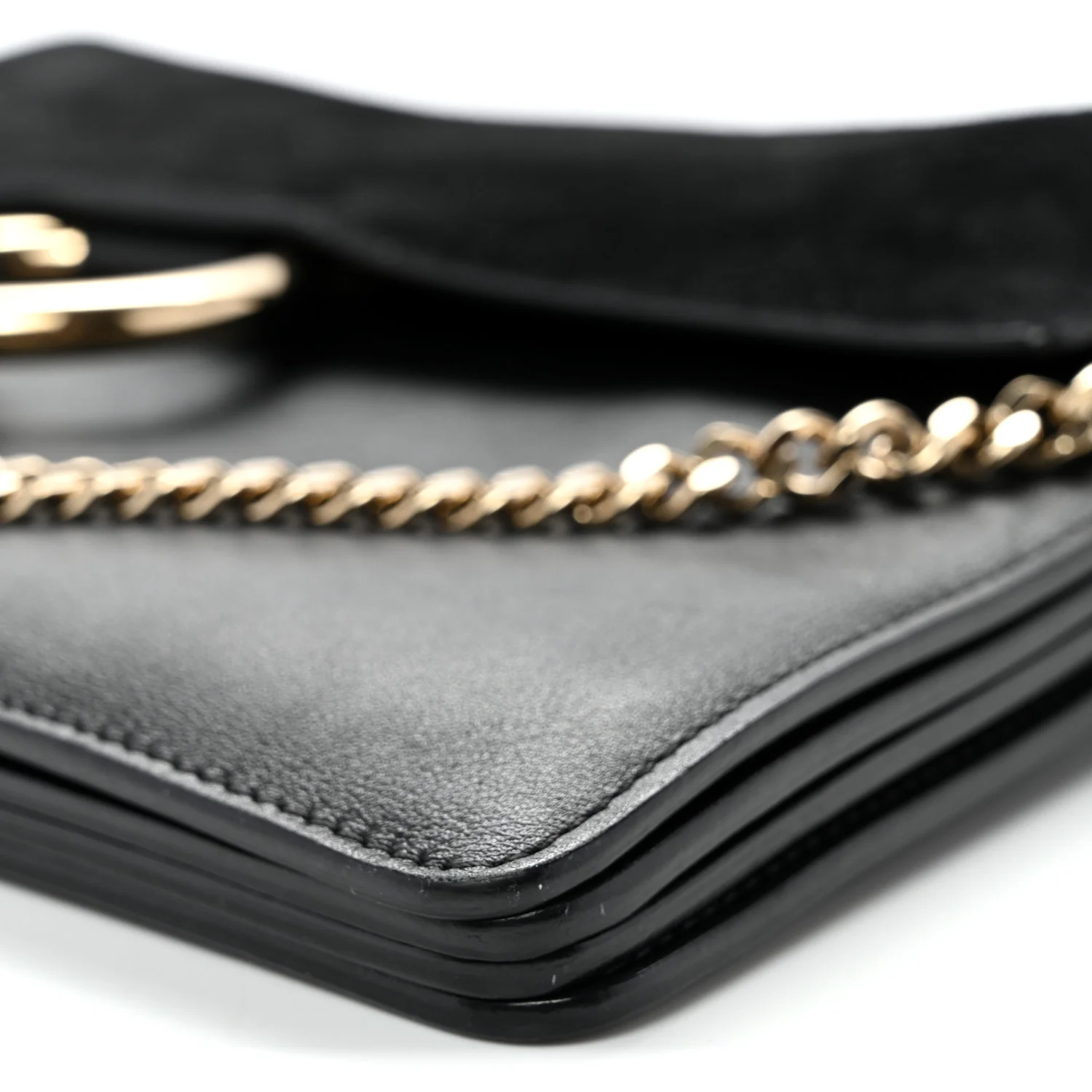 Suede Calfskin Medium Faye Shoulder Bag Black