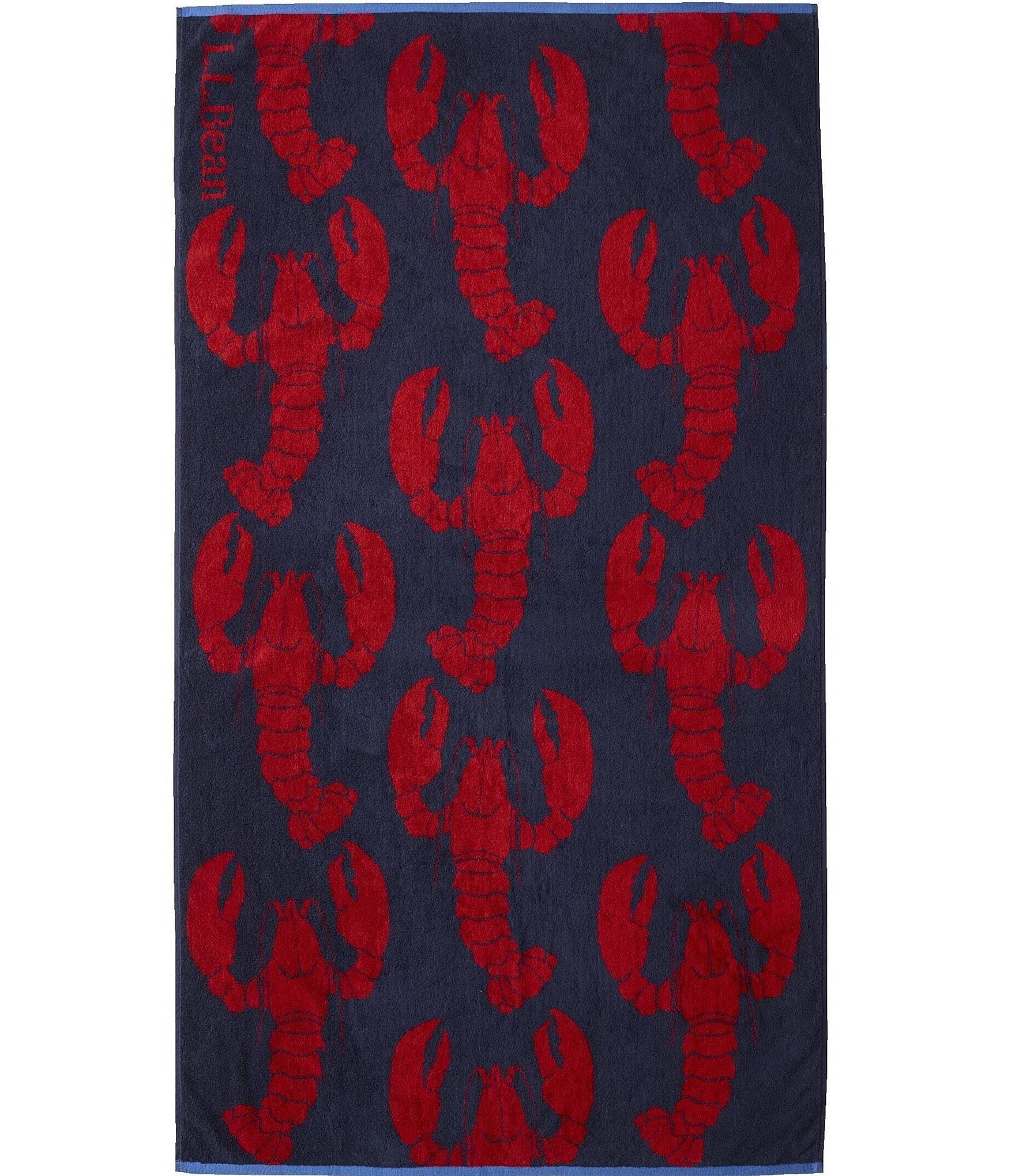 L.L.Bean Seaside Lobster Beach Towel - Bright Navy