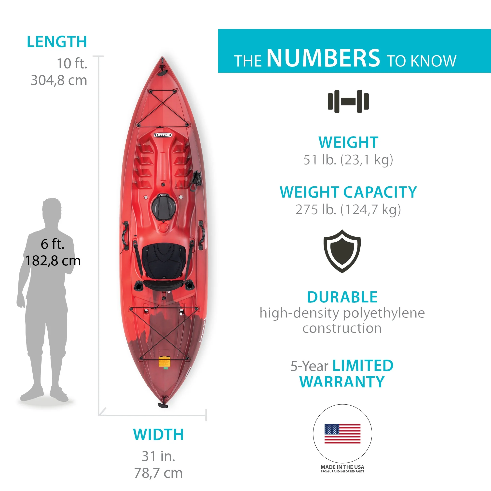 Lifetime Tamarack Angler 10 Ft. Fishing Kayak, Volcano Fusion (91340)