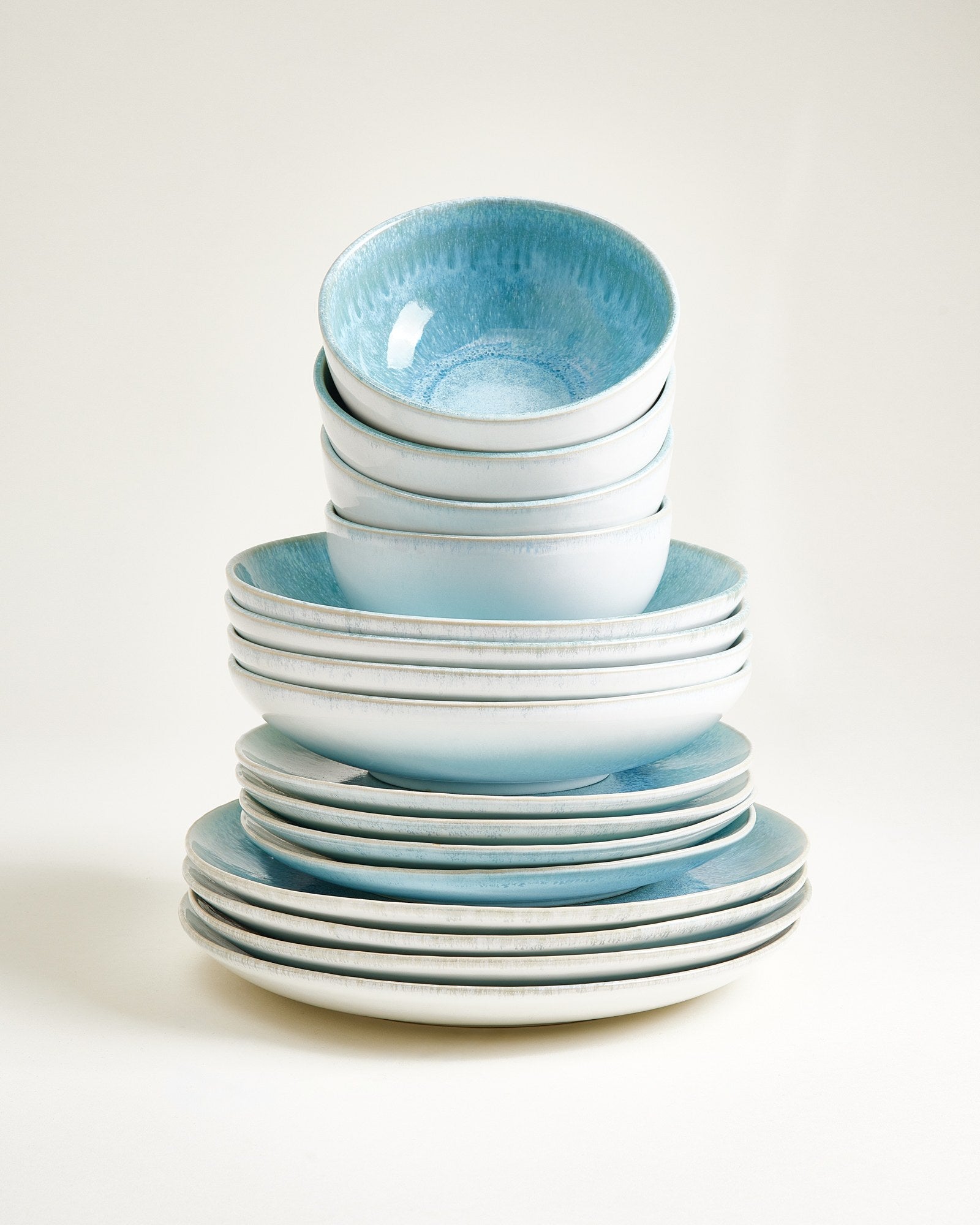 ALCACHOFRA - TABLEWARE SET CLASSIC GREEN-BLUE 16 PIECES