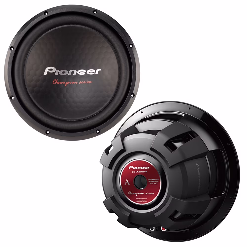 TS-A301S4 Powerful 12-inch Subwoofer, 1600 Watts Peak Power, Single 4 Ohm Voice Coil for a Powerful Bass Pack of 2