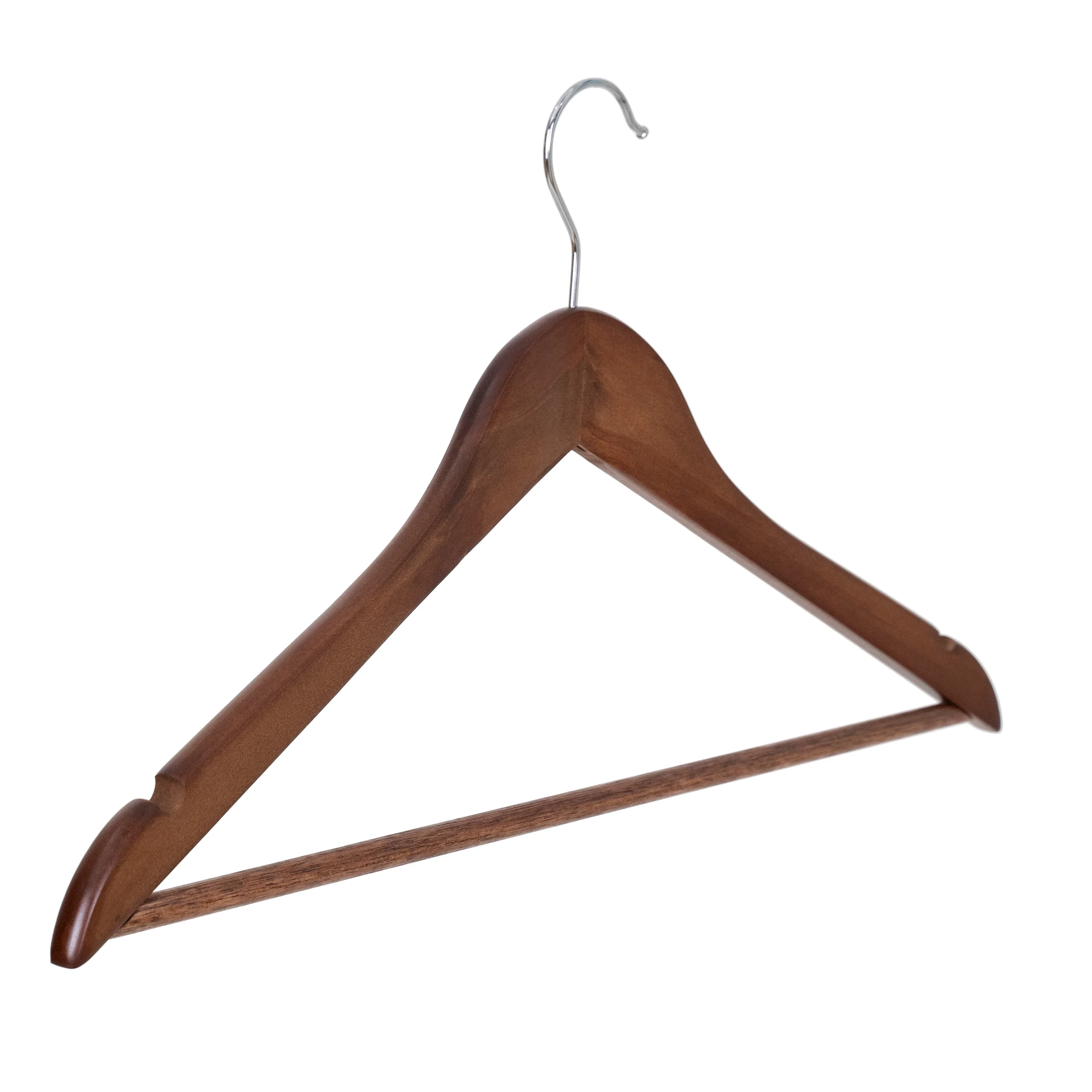 (5 pack) Better Homes & Gardens Solid Walnut Wood Suit Hangers for Adult, 60 Pack