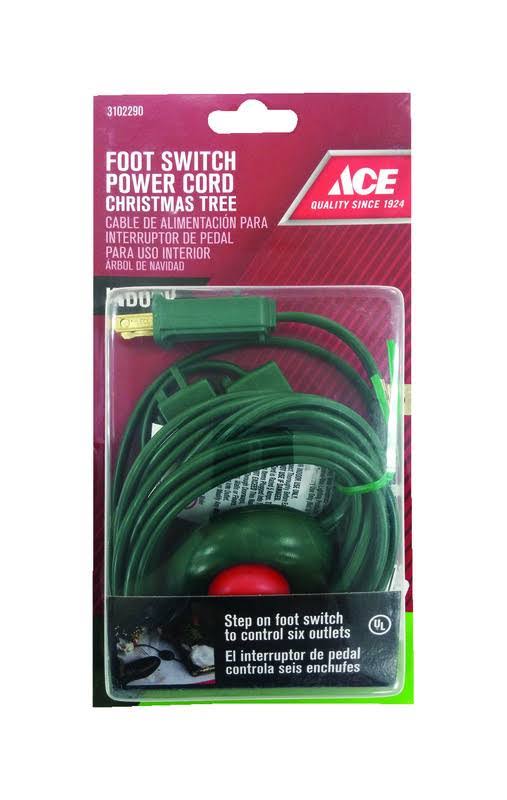 Ace Indoor 15 ft. L Green Extension Cord with Switch 0601