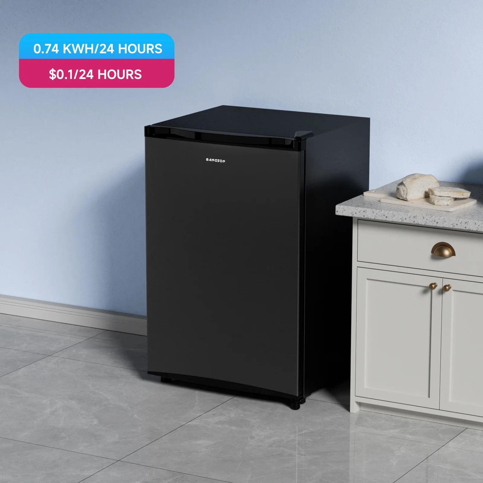 3.0 Cu.ft Compact Upright Freezer, Energy-Saving Mini Freezer with Adjustable Thermostat,Black(Black) - Image 9