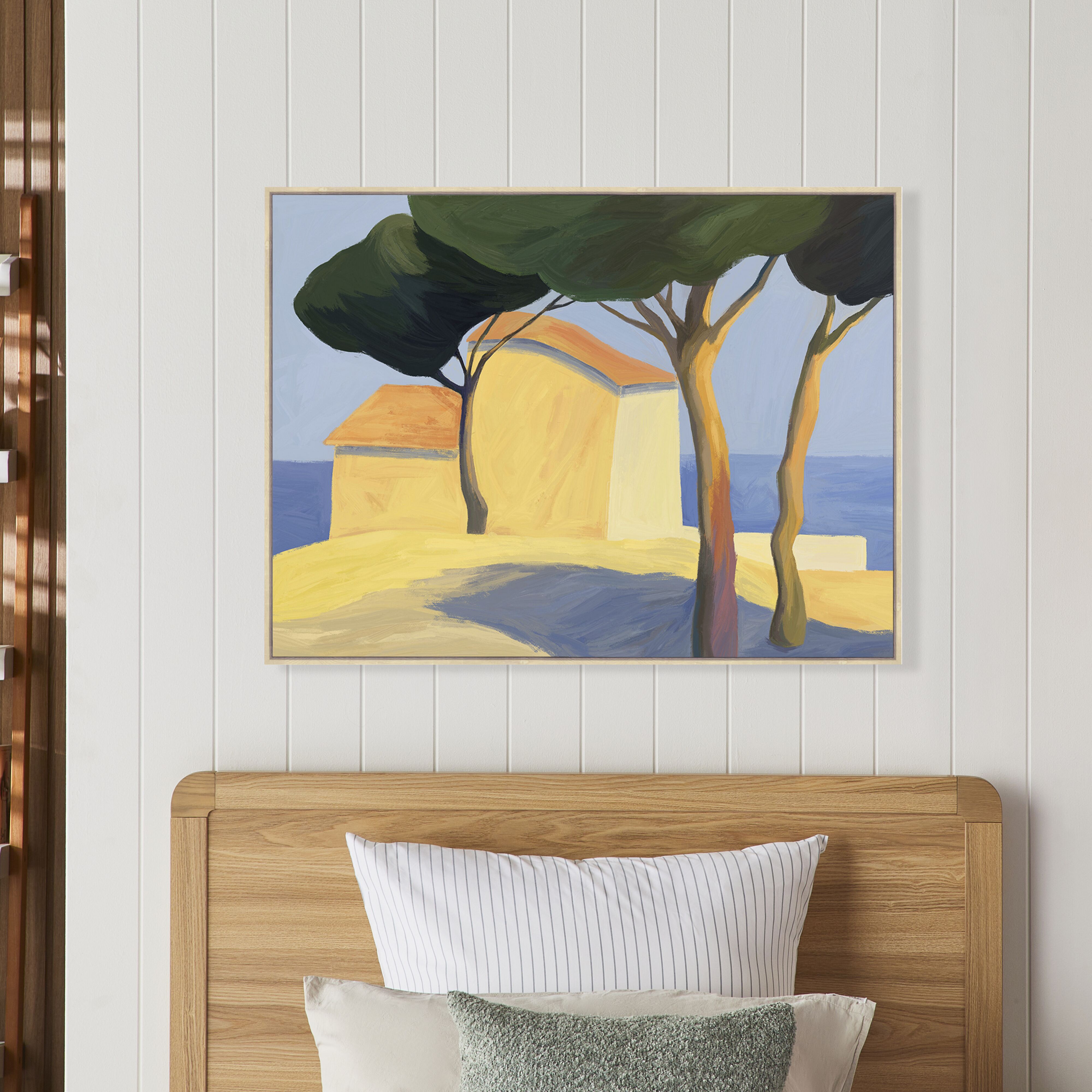 Mediterranean Vista Framed Textured Print 120x90cm