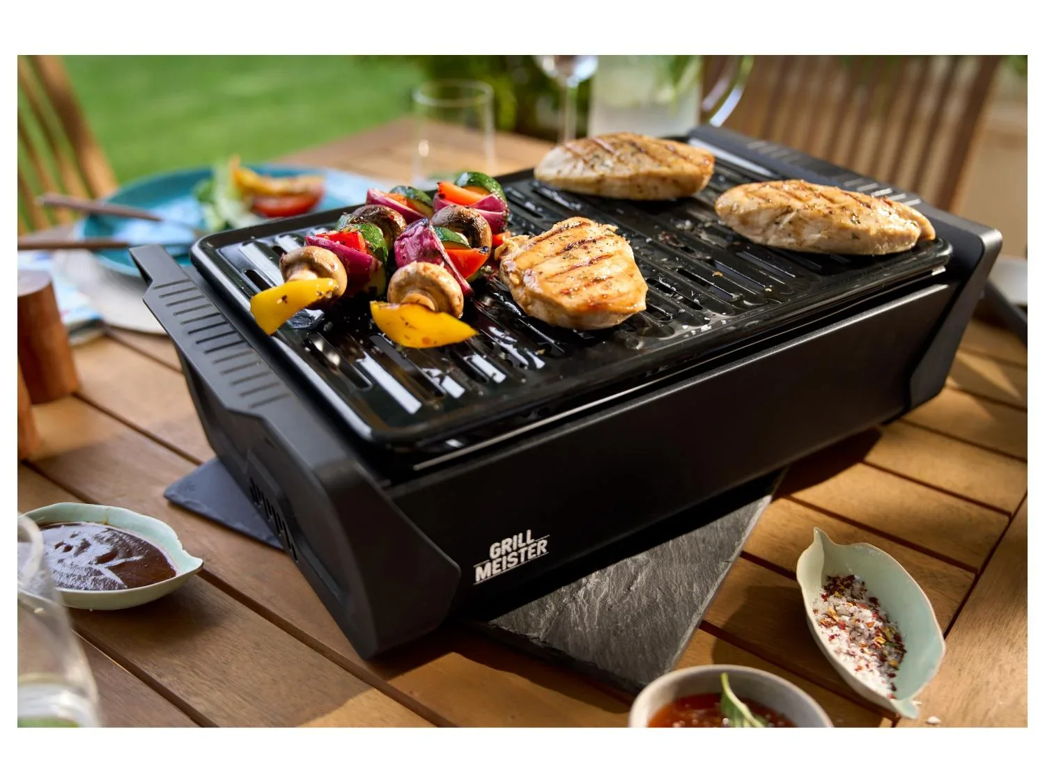 GRILLMEISTER Barbecue  charbon de bois avec ventilation active KANSAS AG 2.0 A1, 37 x 25 cm