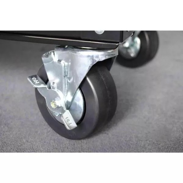 Chariot utilitaire à outils de mécanicien à 4 tiroirs, 84 cm de large, noir brillant