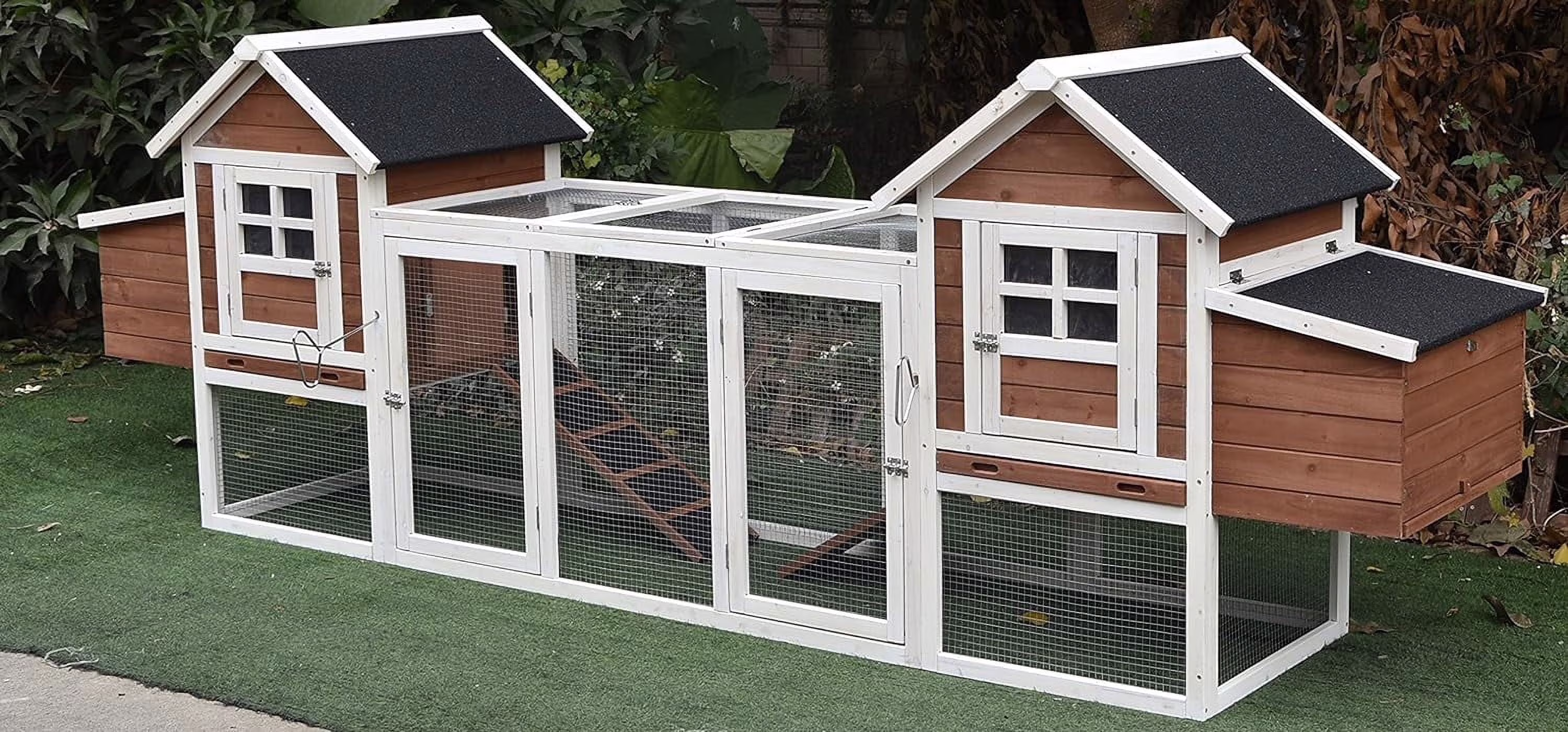 NEW 123" Large Solid Wood Chicken Coop Backyard Hen House 4-6 Chickens with 4 Nesting Boxes