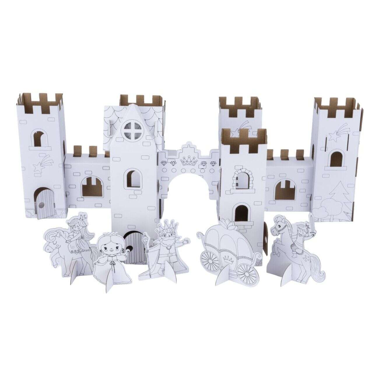 Château 3D en carton à colorier (2 modèles)