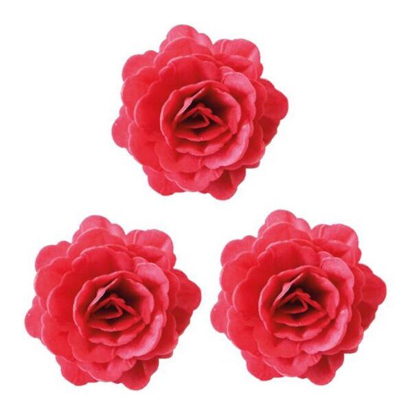 Kakepynt rose 6g 3 stk rød