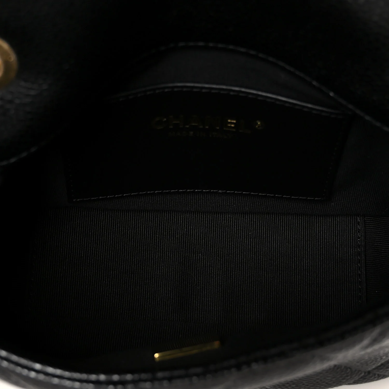 Grained Lambskin Quilted Mini Flap Black