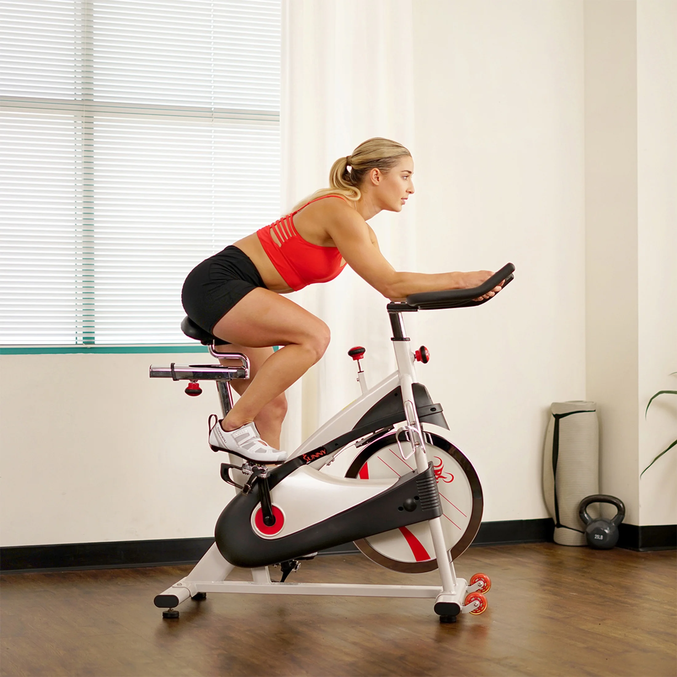 40lb Flywheel Belt Drive Indoor Cycle Bike w/ Clipped Pedals SF-B1509(Belt Drive) - Image 6