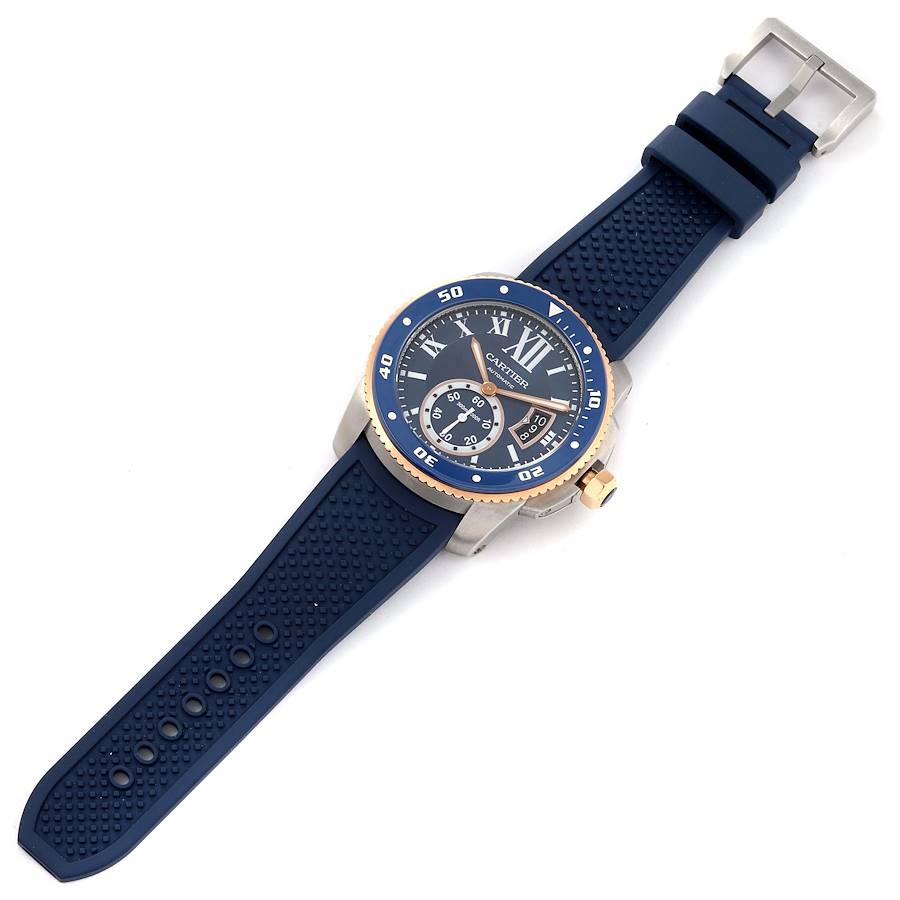[Super Clone]CALIBRE ROSE GOLD MIX BLUE 42mm