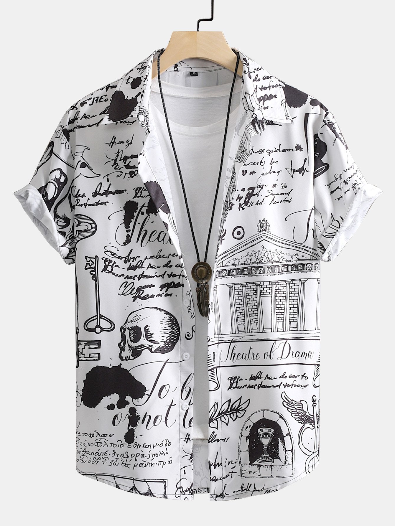Chemise boutonnée à imprimé tête de mort