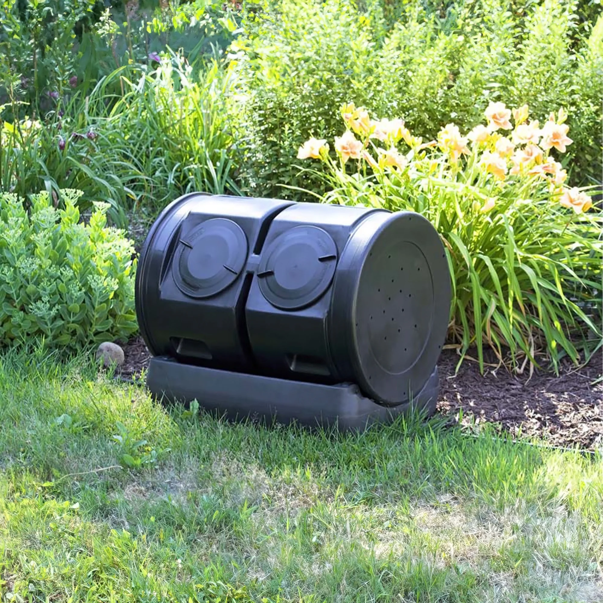 Compost Wizard Jr Outdoor Garden Compost Bin Container, Black - Image 4