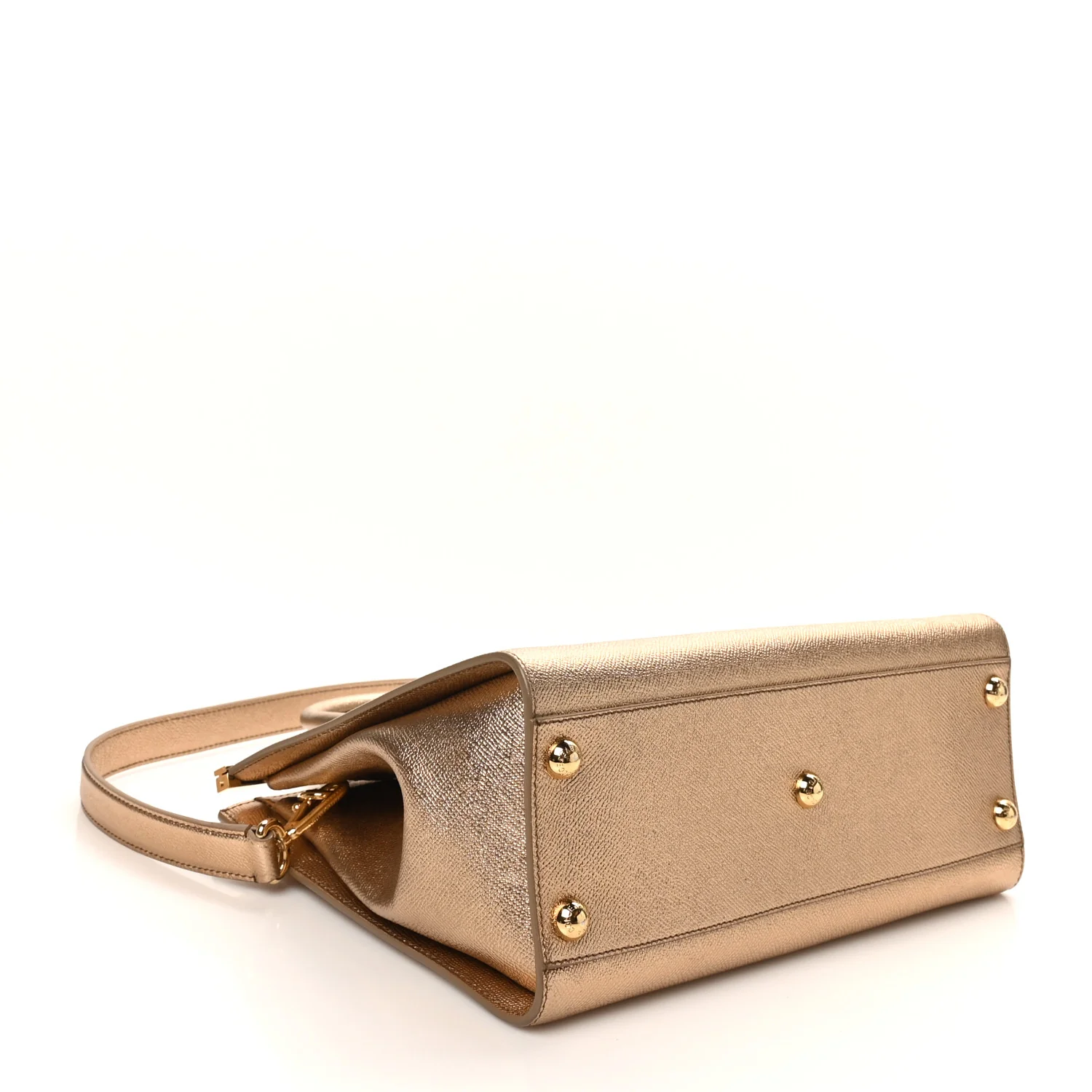 Metallic Dauphine Medium Frame Tote Gold