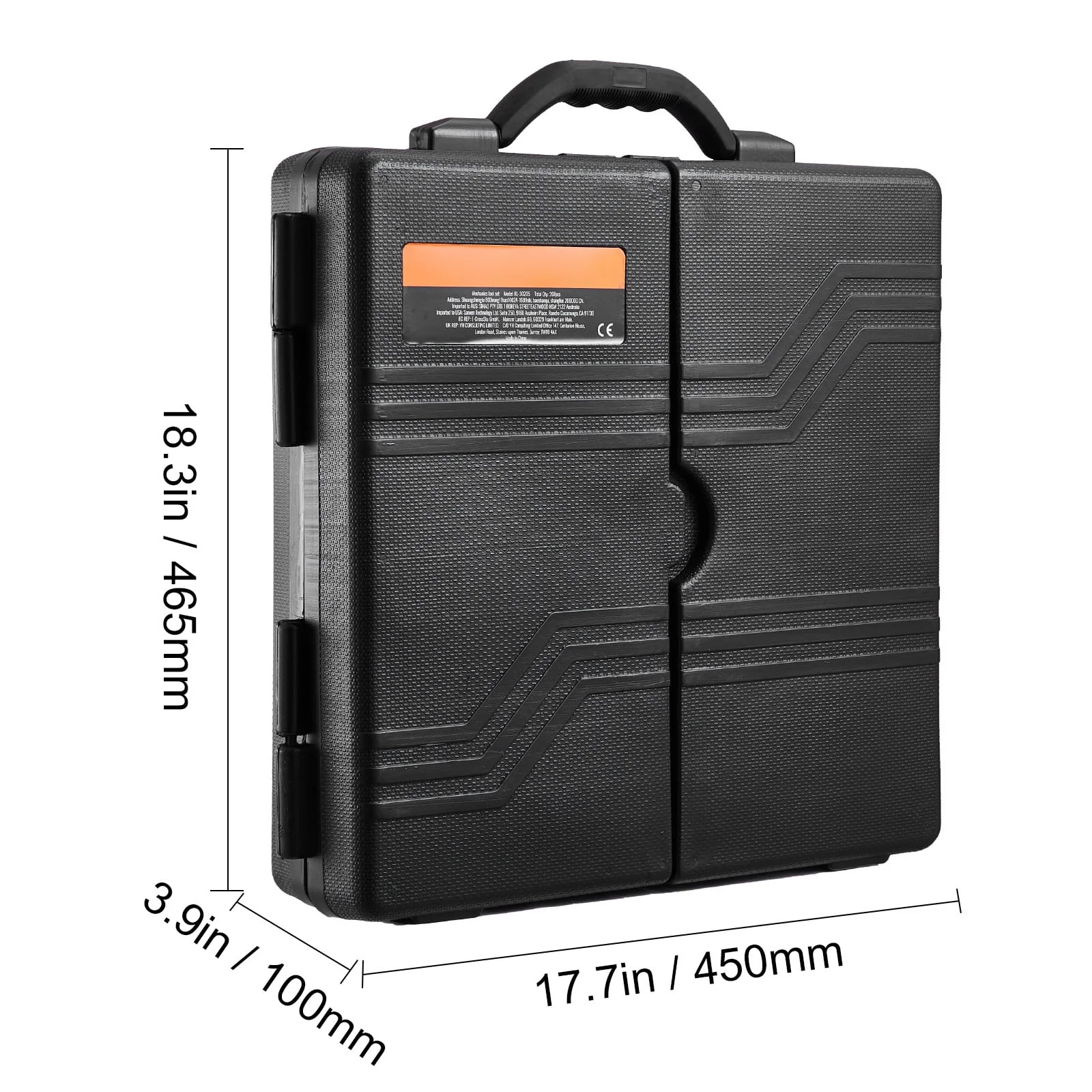 KFFKFF 207-Component Mechanics Tool Set and Socket Set, 1/4 3/8 1/2 Drive Sockets, SAE and Metric Mechanic Tool Set with Bits, Spanners, Ratchet Handle, Add-ons, and Hard Plastic Carrying Case