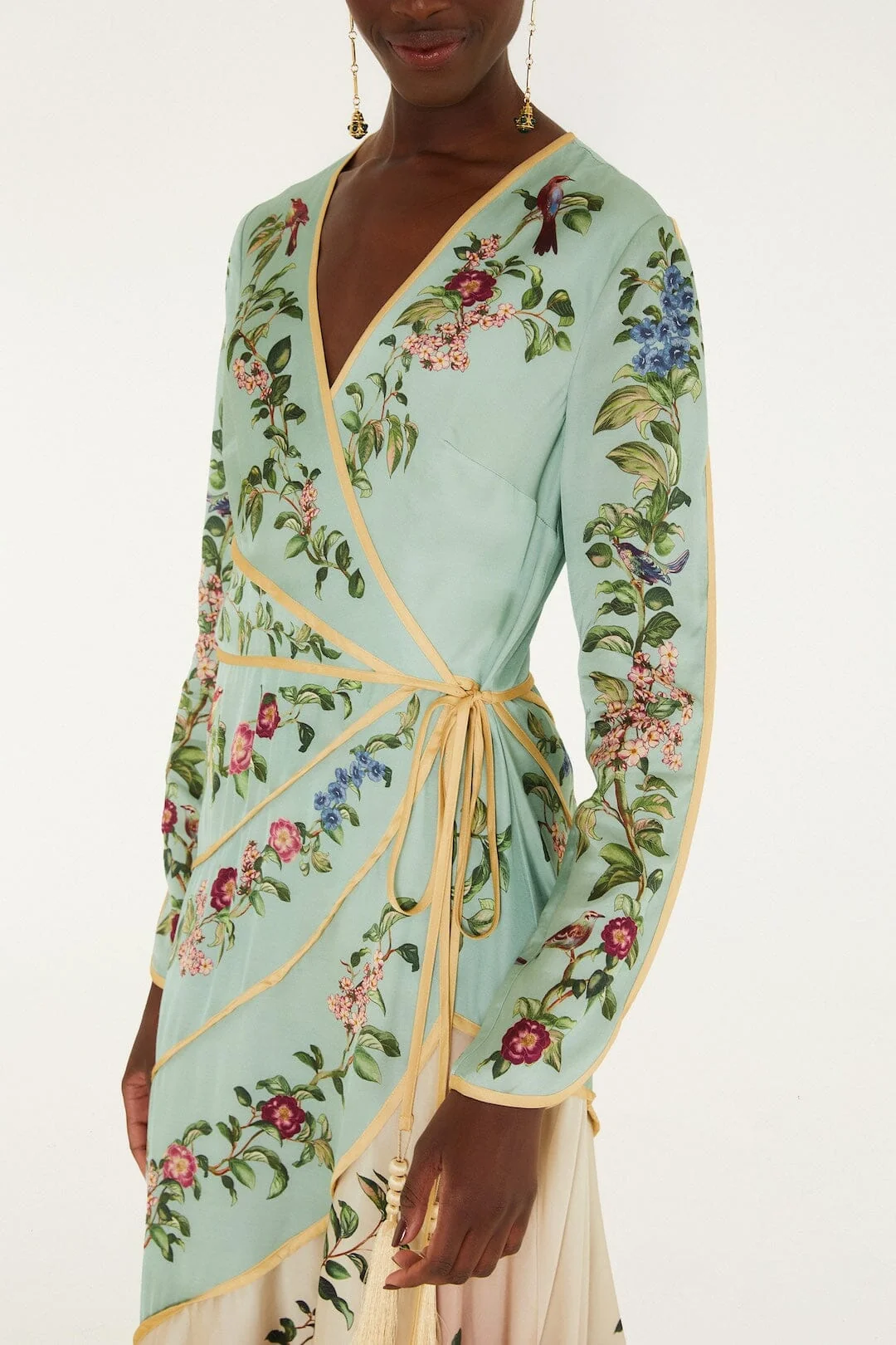 Birds Tree Long Sleeve Maxi Dress