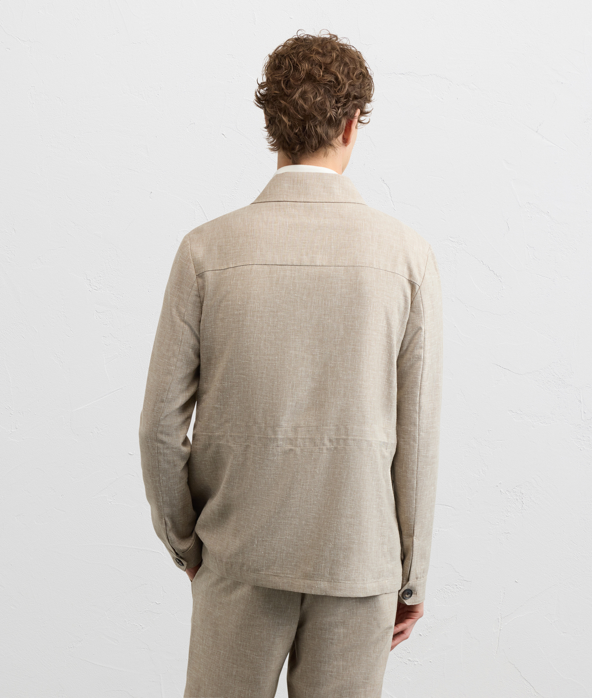 LIGHT BROWN VISCOSE FIELD JACKET