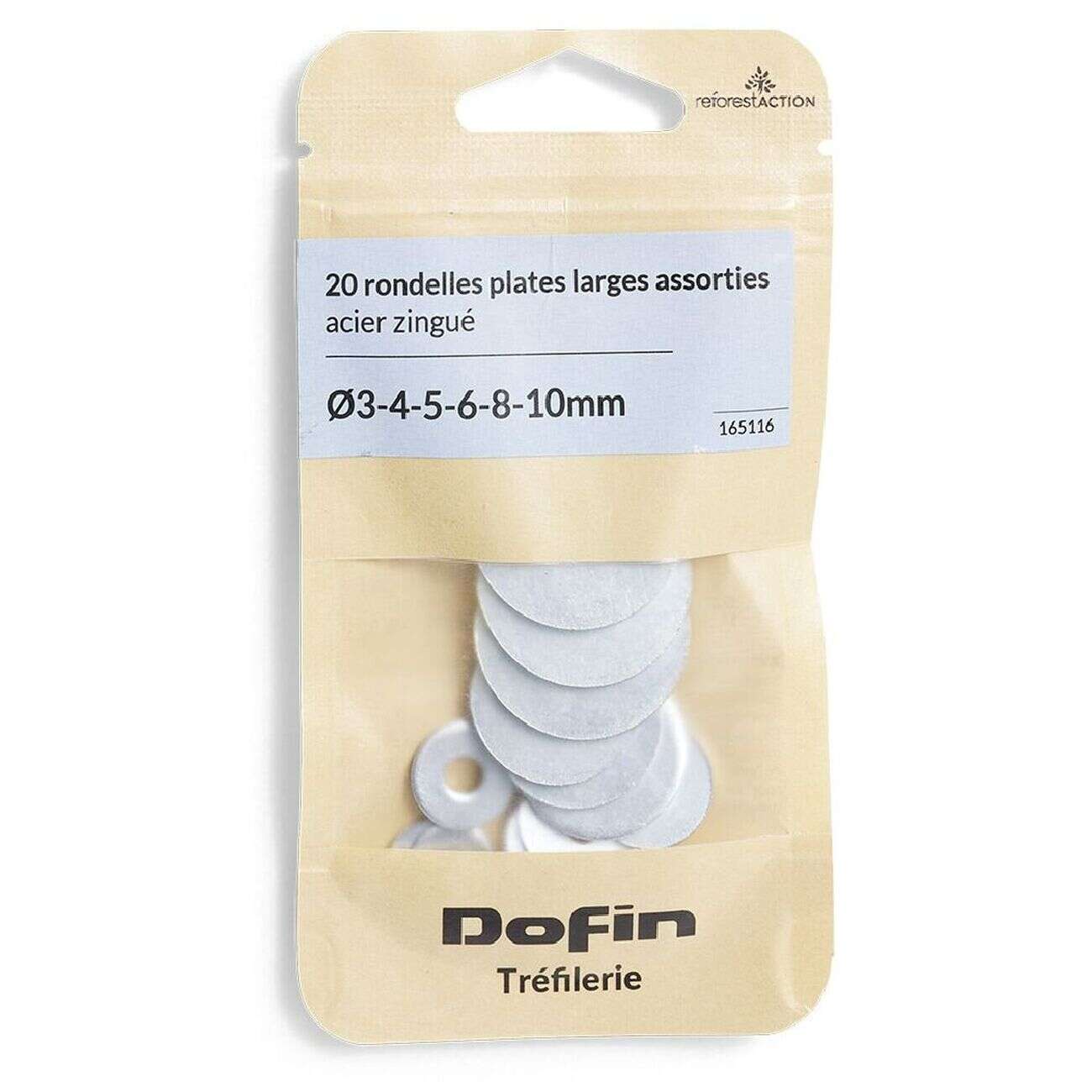 20 rondelles plates larges assorties acier zingué - Ø3/4/5/8/10 mm